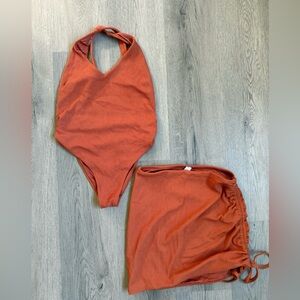 Toluca x Vitality Venus One Piece & Swim Cover Skirt in Clay